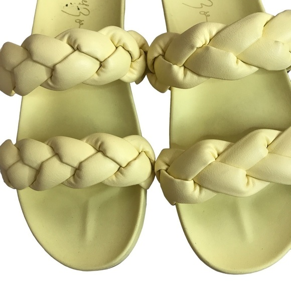 Rachel Zoe braided double strap bright yellow slides - Picture 4 of 9